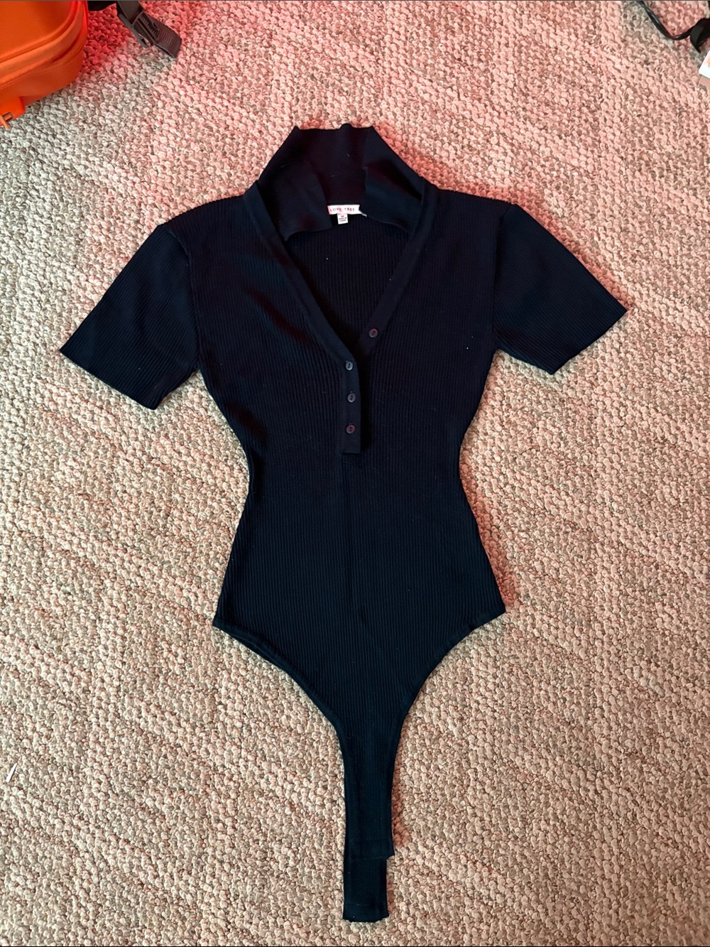 Love Tree Black Ribbed Polo-Style Kids One-Piece Bodysuit